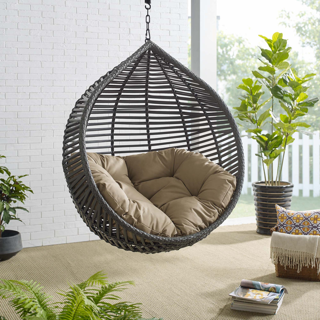 Garner Teardrop Outdoor Patio Swing Chair Without Stand - Gray Mocha