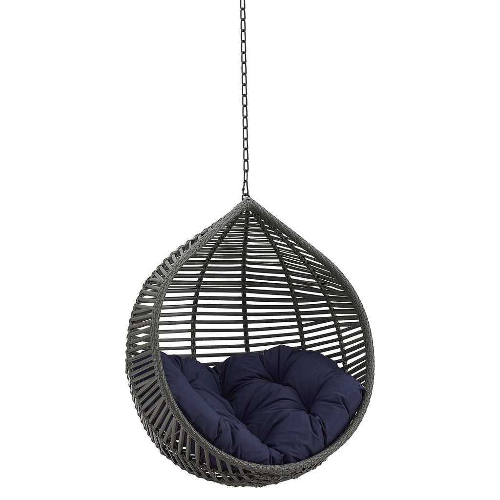Garner Teardrop Outdoor Patio Swing Chair Without Stand - Gray Navy