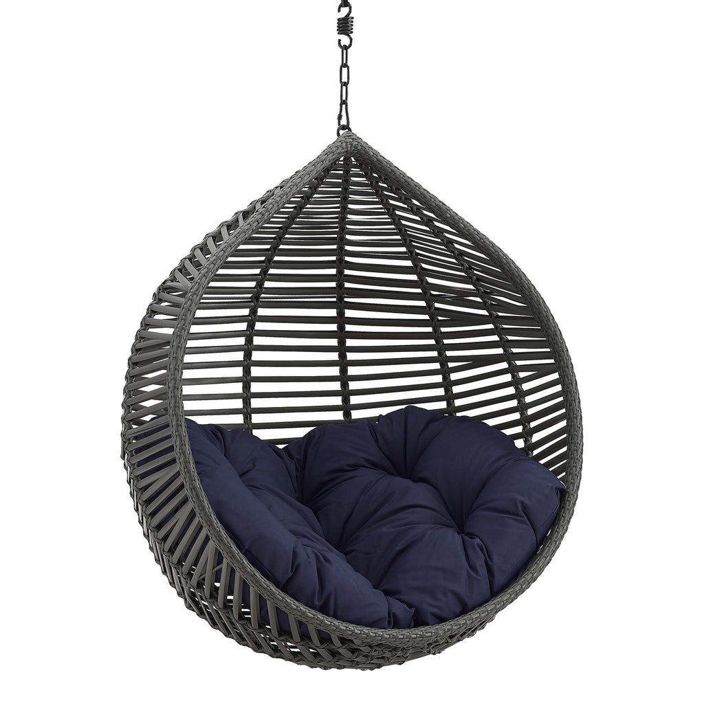 Garner Teardrop Outdoor Patio Swing Chair Without Stand - Gray Navy