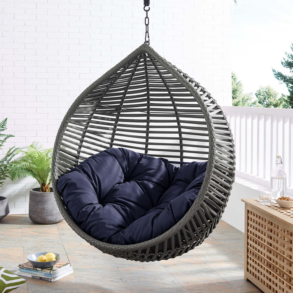 Garner Teardrop Outdoor Patio Swing Chair Without Stand - Gray Navy