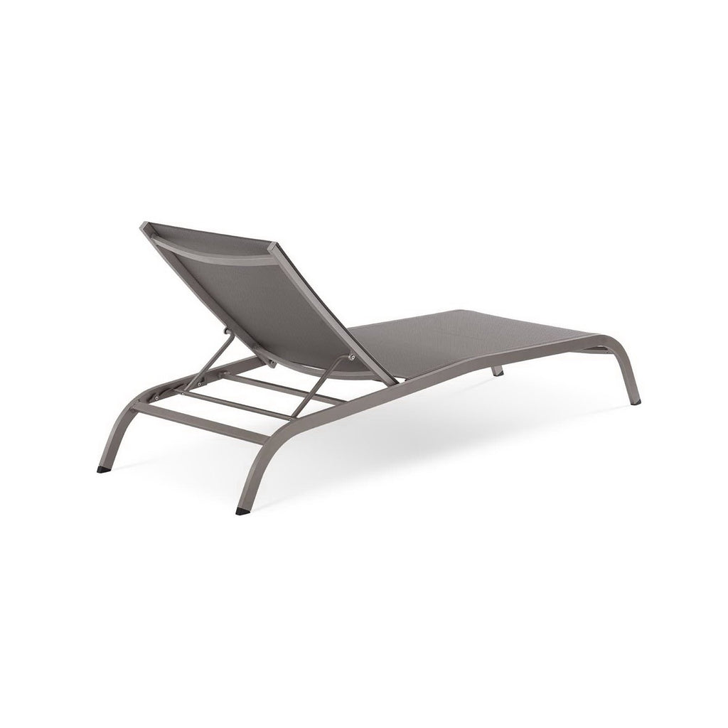 Savannah Mesh Chaise Outdoor Patio Aluminum Lounge Chair - Gray