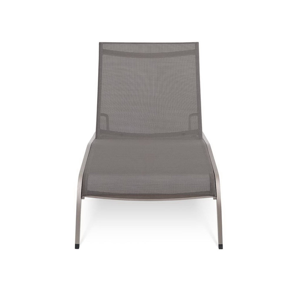 Savannah Mesh Chaise Outdoor Patio Aluminum Lounge Chair - Gray