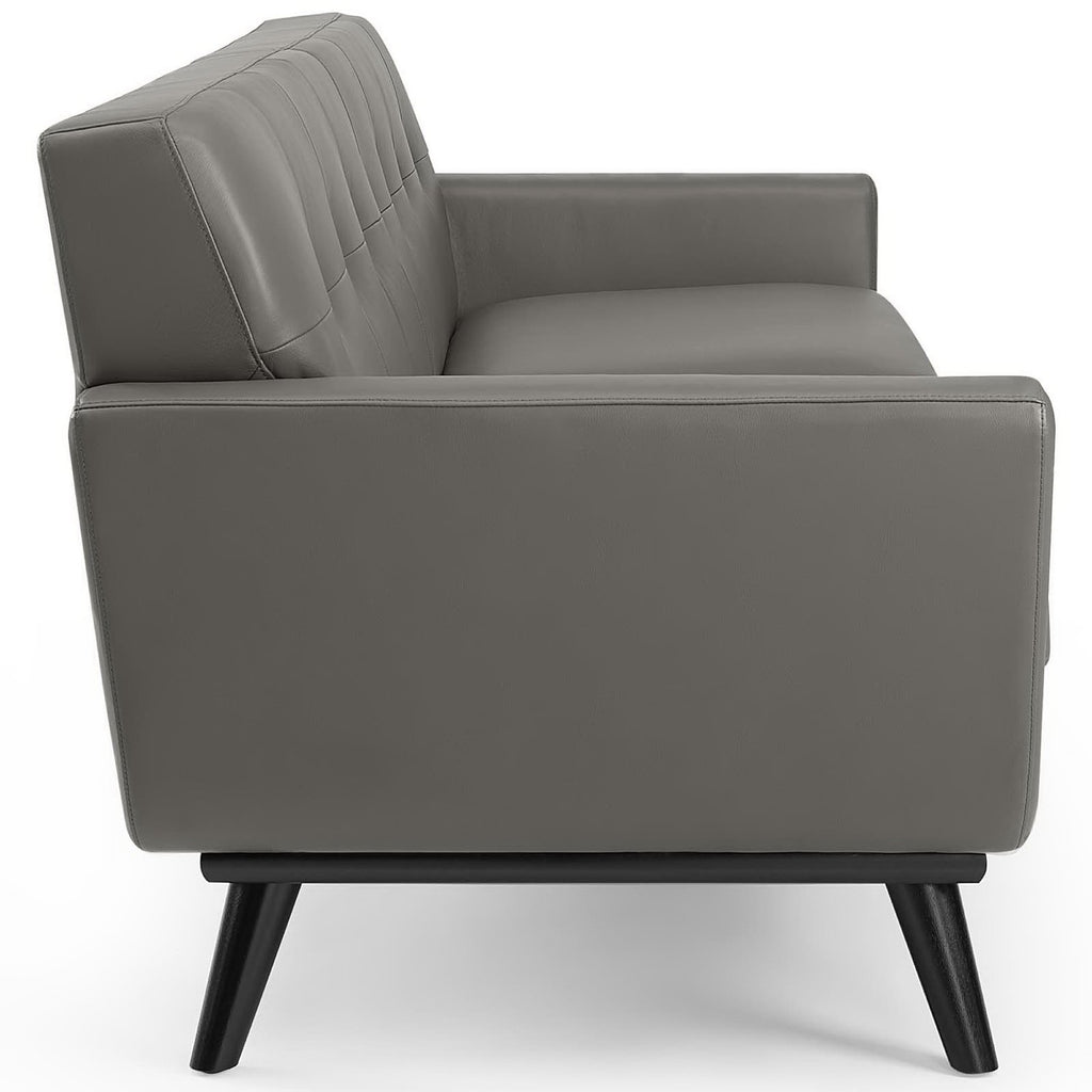 Engage Top-Grain Leather Living Room Lounge Sofa - Gray