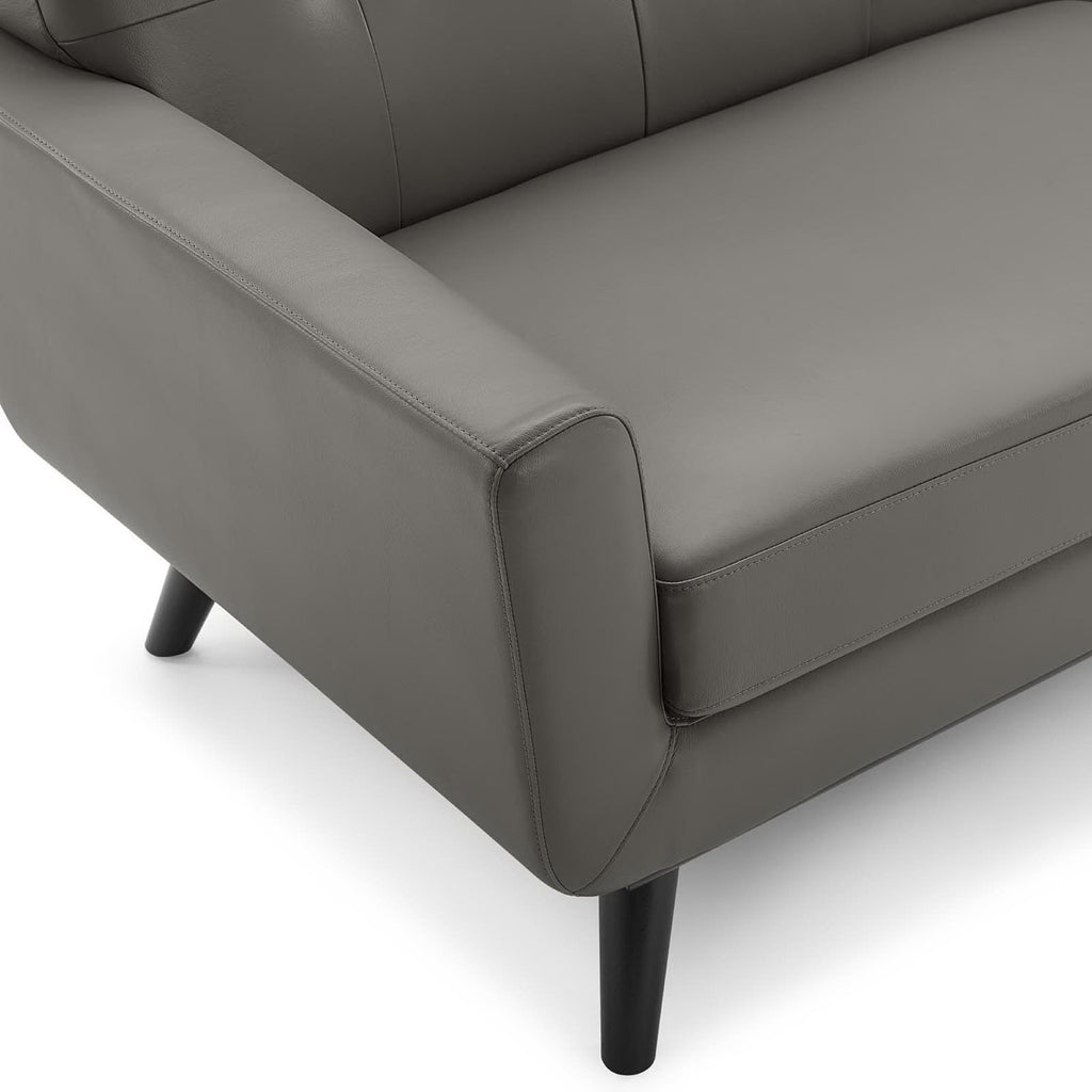 Engage Top-Grain Leather Living Room Lounge Sofa - Gray