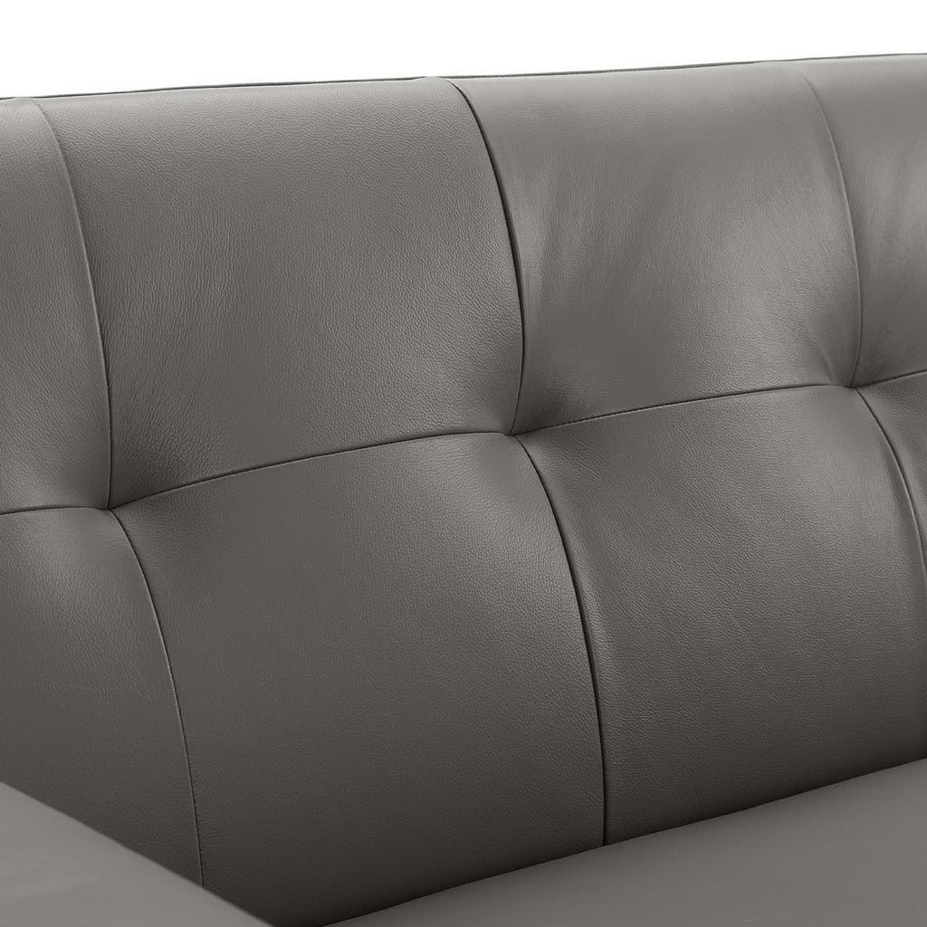 Engage Top-Grain Leather Living Room Lounge Sofa - Gray