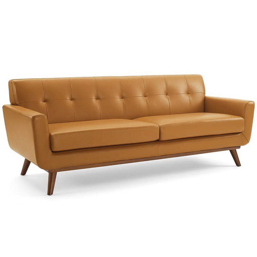 Engage Top-Grain Leather Living Room Lounge Sofa - Tan
