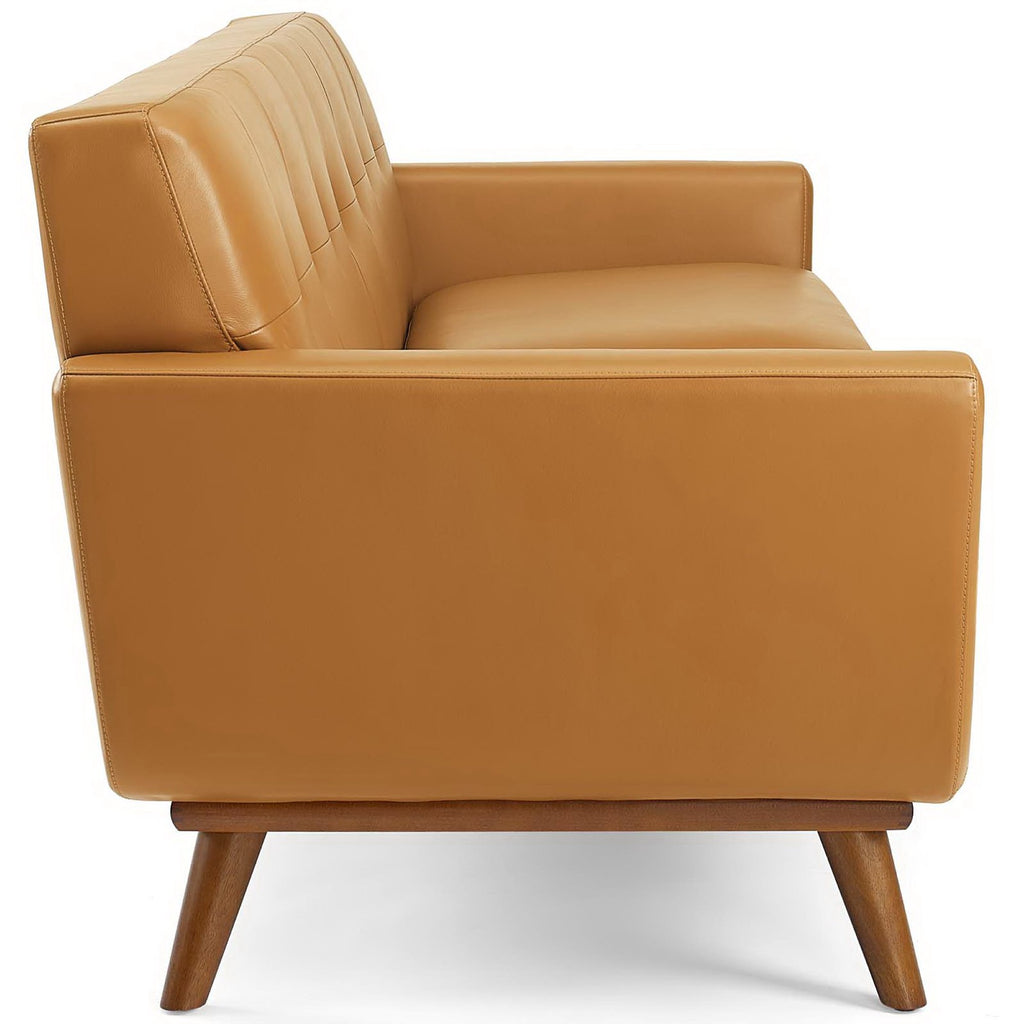 Engage Top-Grain Leather Living Room Lounge Sofa - Tan