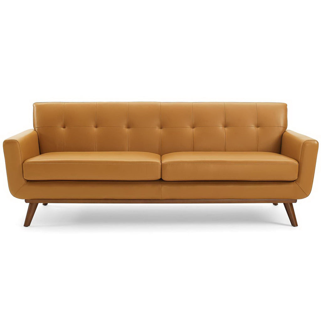 Engage Top-Grain Leather Living Room Lounge Sofa - Tan