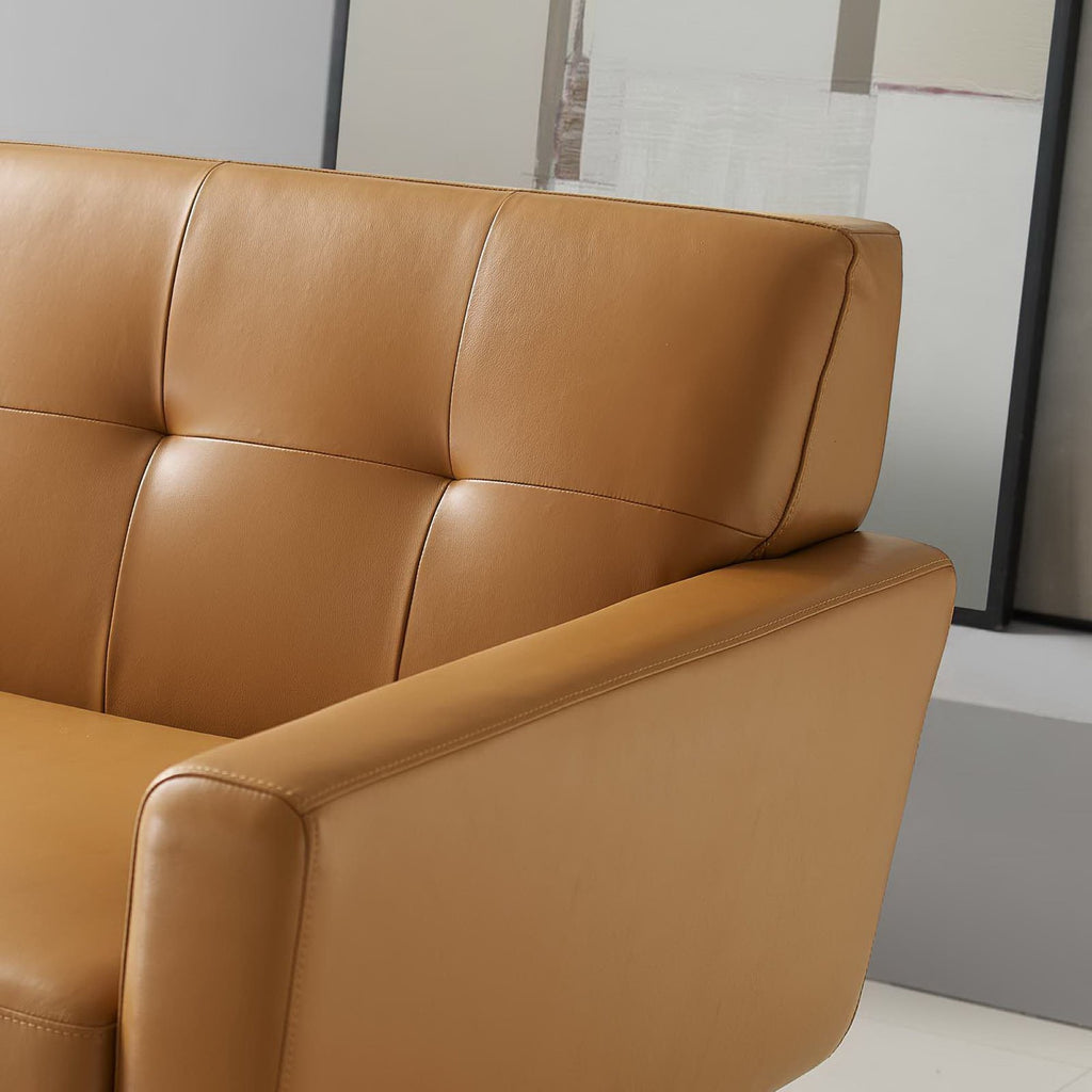 Engage Top-Grain Leather Living Room Lounge Sofa - Tan