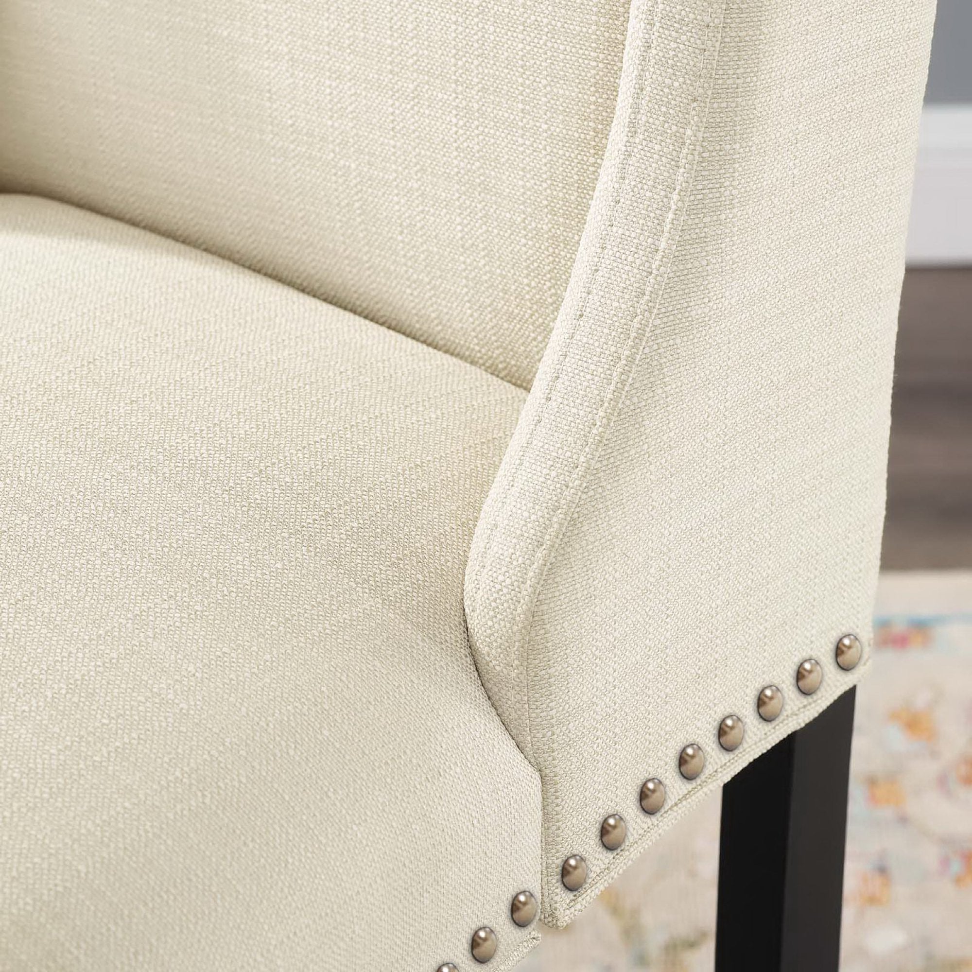 Baron Upholstered Fabric Counter Stool - Beige