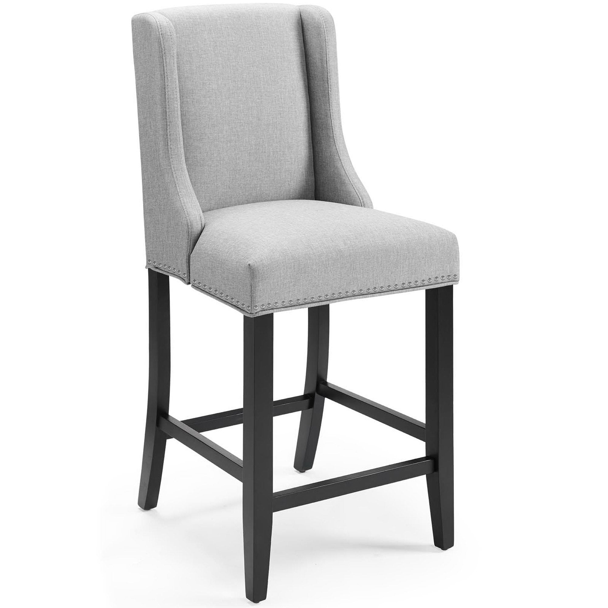 Baron Upholstered Fabric Counter Stool - Light Gray