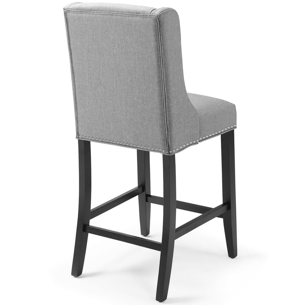 Baron Upholstered Fabric Counter Stool - Light Gray