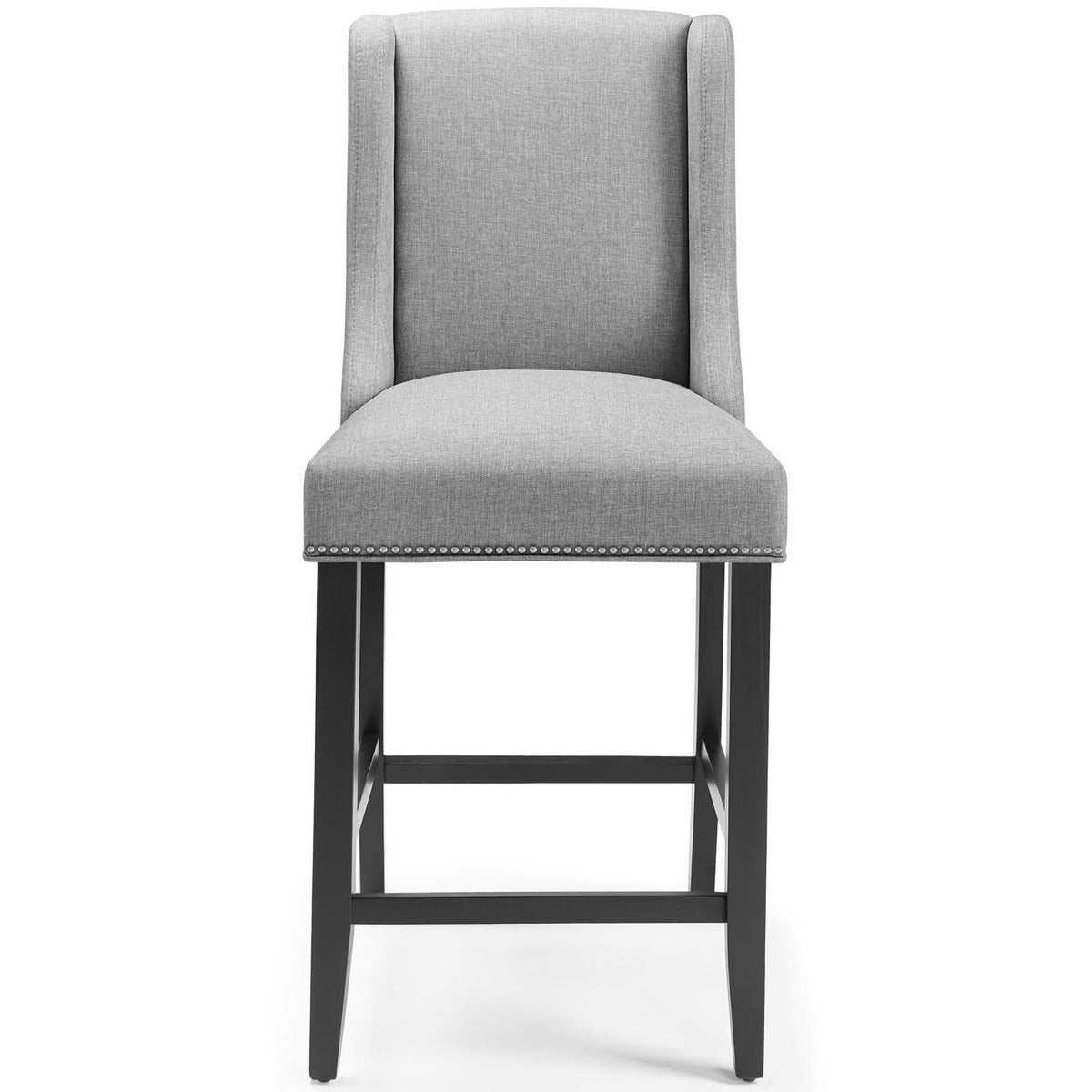 Baron Upholstered Fabric Counter Stool - Light Gray