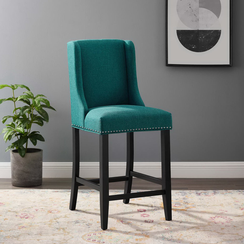 Baron Upholstered Fabric Counter Stool - Teal