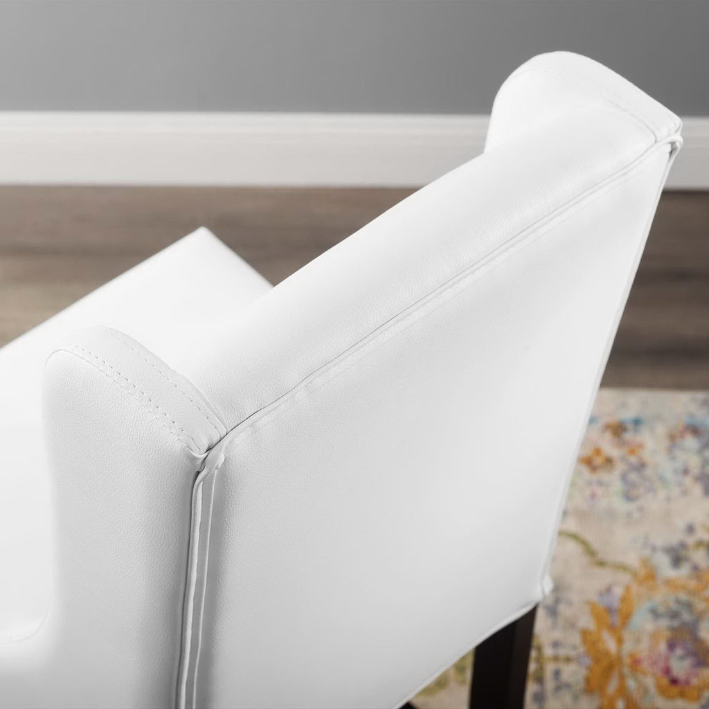Baron Faux Leather Counter Stool - White