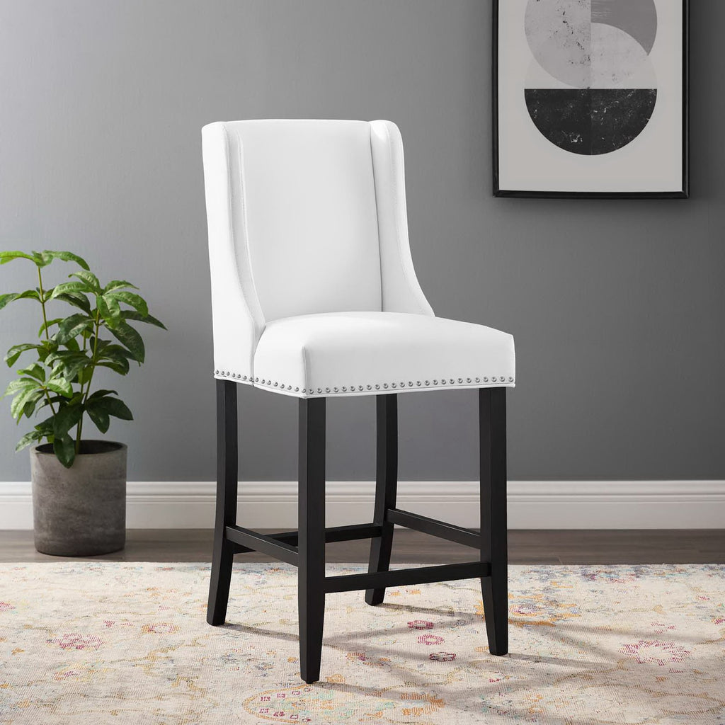 Baron Faux Leather Counter Stool - White