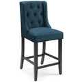 Baronet Tufted Button Upholstered Fabric Counter Stool - Azure