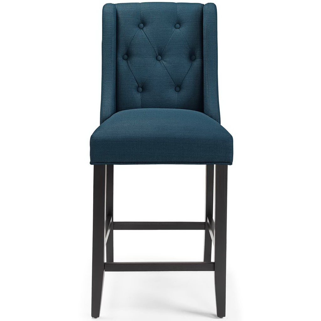 Baronet Tufted Button Upholstered Fabric Counter Stool - Azure