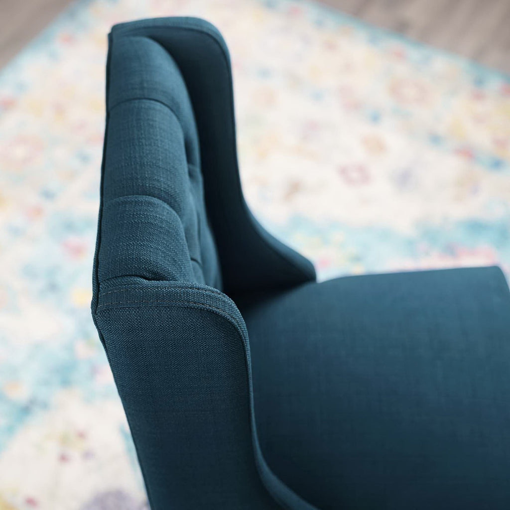 Baronet Tufted Button Upholstered Fabric Counter Stool - Azure