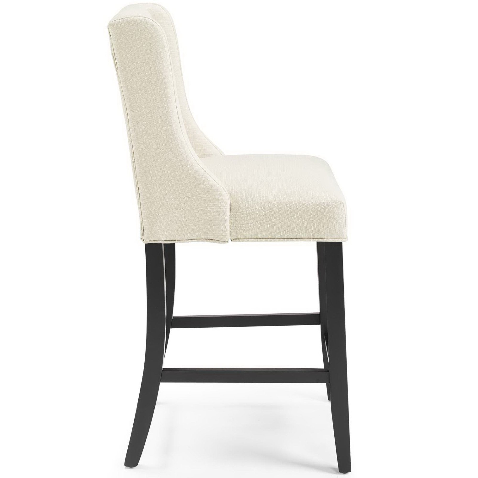 Baronet Tufted Button Upholstered Fabric Counter Stool - Beige
