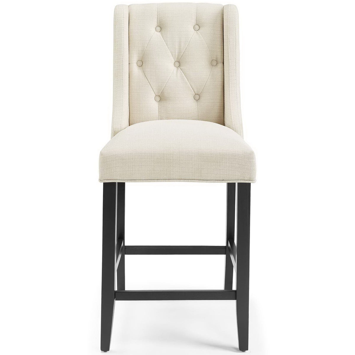 Baronet Tufted Button Upholstered Fabric Counter Stool - Beige