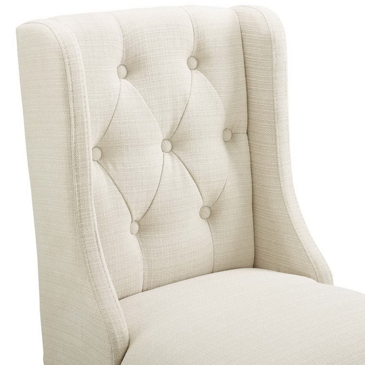 Baronet Tufted Button Upholstered Fabric Counter Stool - Beige