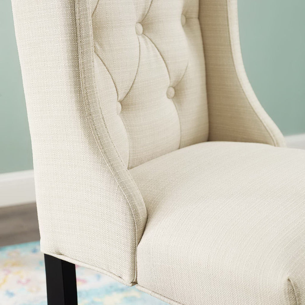 Baronet Tufted Button Upholstered Fabric Counter Stool - Beige