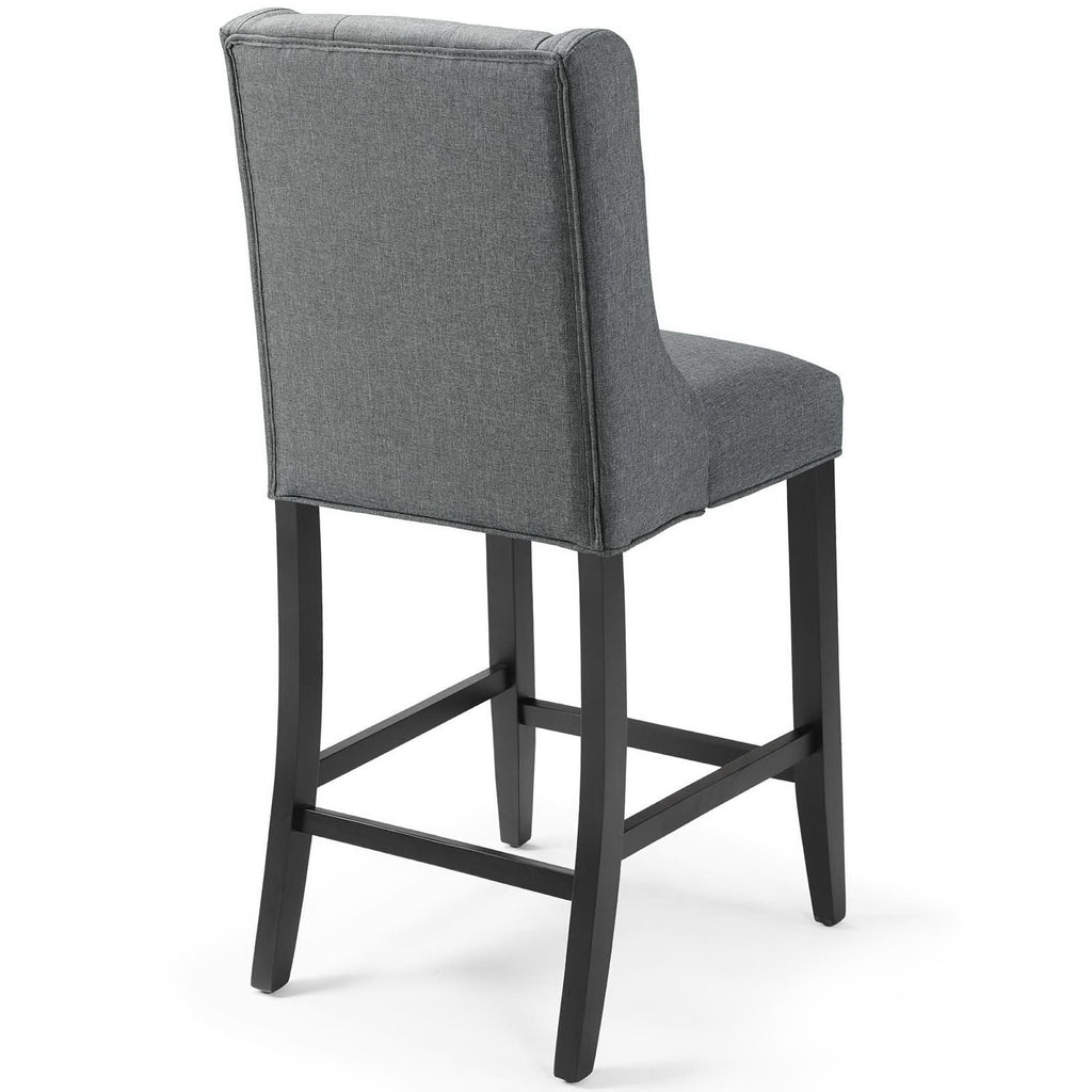 Baronet Tufted Button Upholstered Fabric Counter Stool - Gray