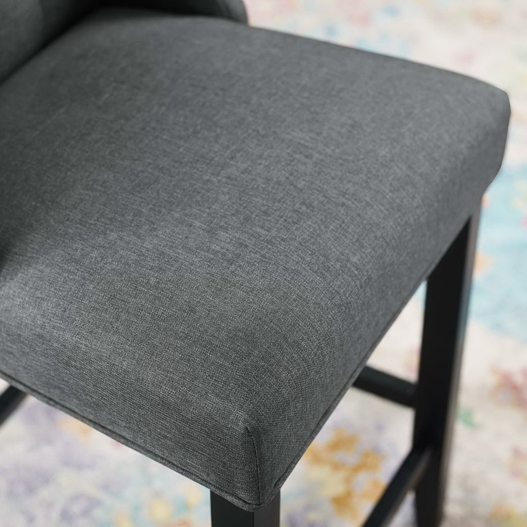Baronet Tufted Button Upholstered Fabric Counter Stool - Gray