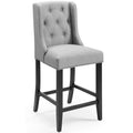 Baronet Tufted Button Upholstered Fabric Counter Stool - Light Gray