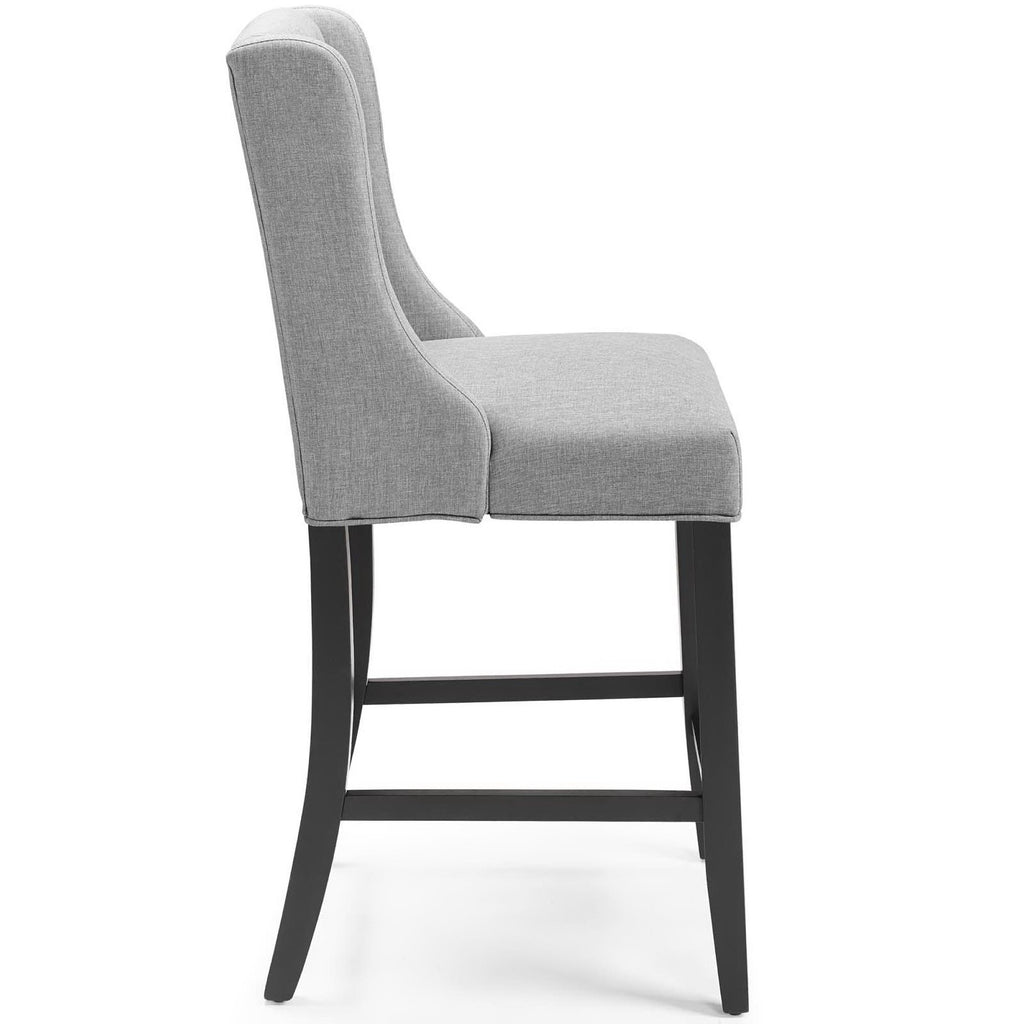 Baronet Tufted Button Upholstered Fabric Counter Stool - Light Gray