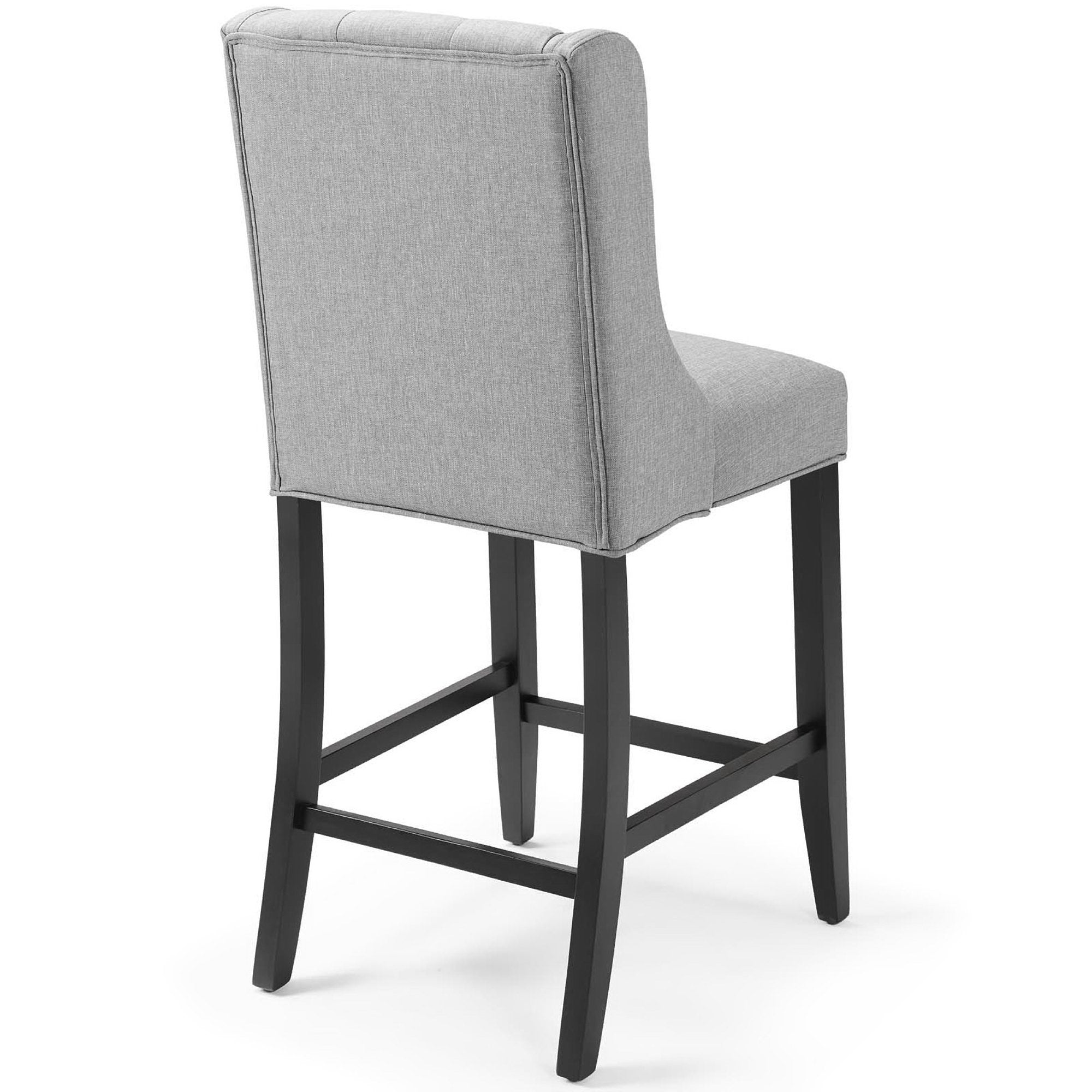 Baronet Tufted Button Upholstered Fabric Counter Stool - Light Gray