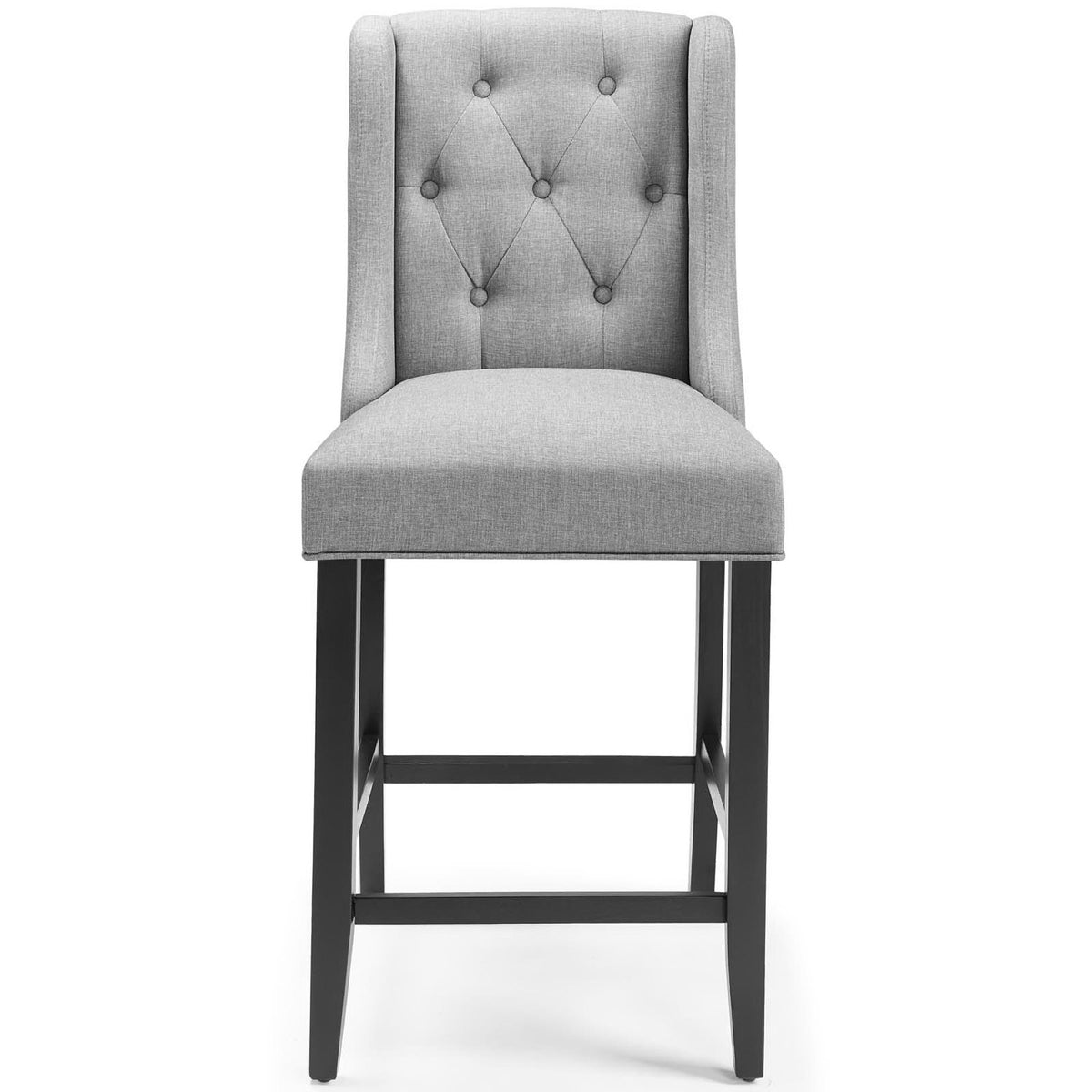 Baronet Tufted Button Upholstered Fabric Counter Stool - Light Gray