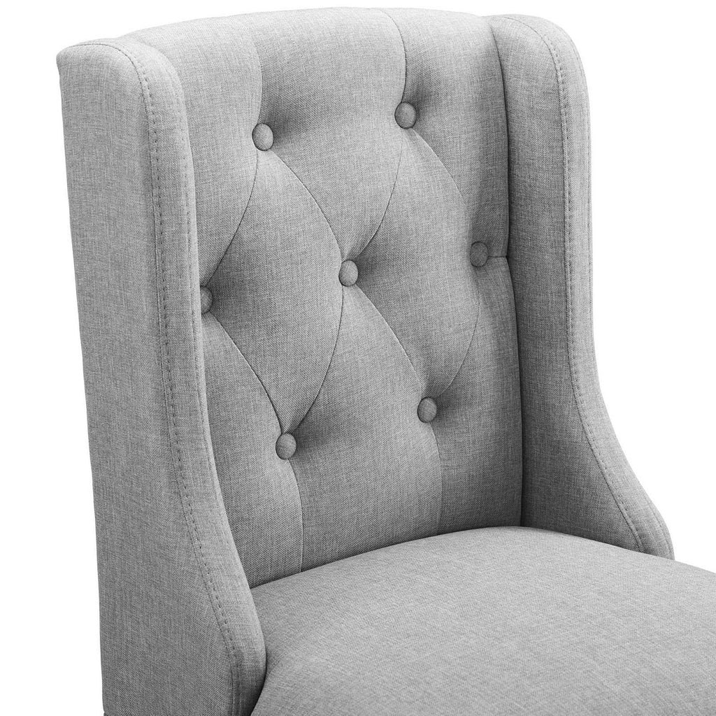 Baronet Tufted Button Upholstered Fabric Counter Stool - Light Gray