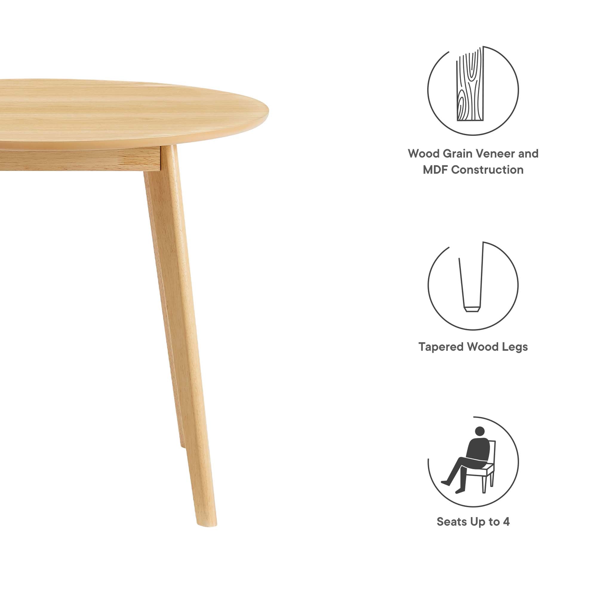 Vision 35" Round Dining Table - Oak