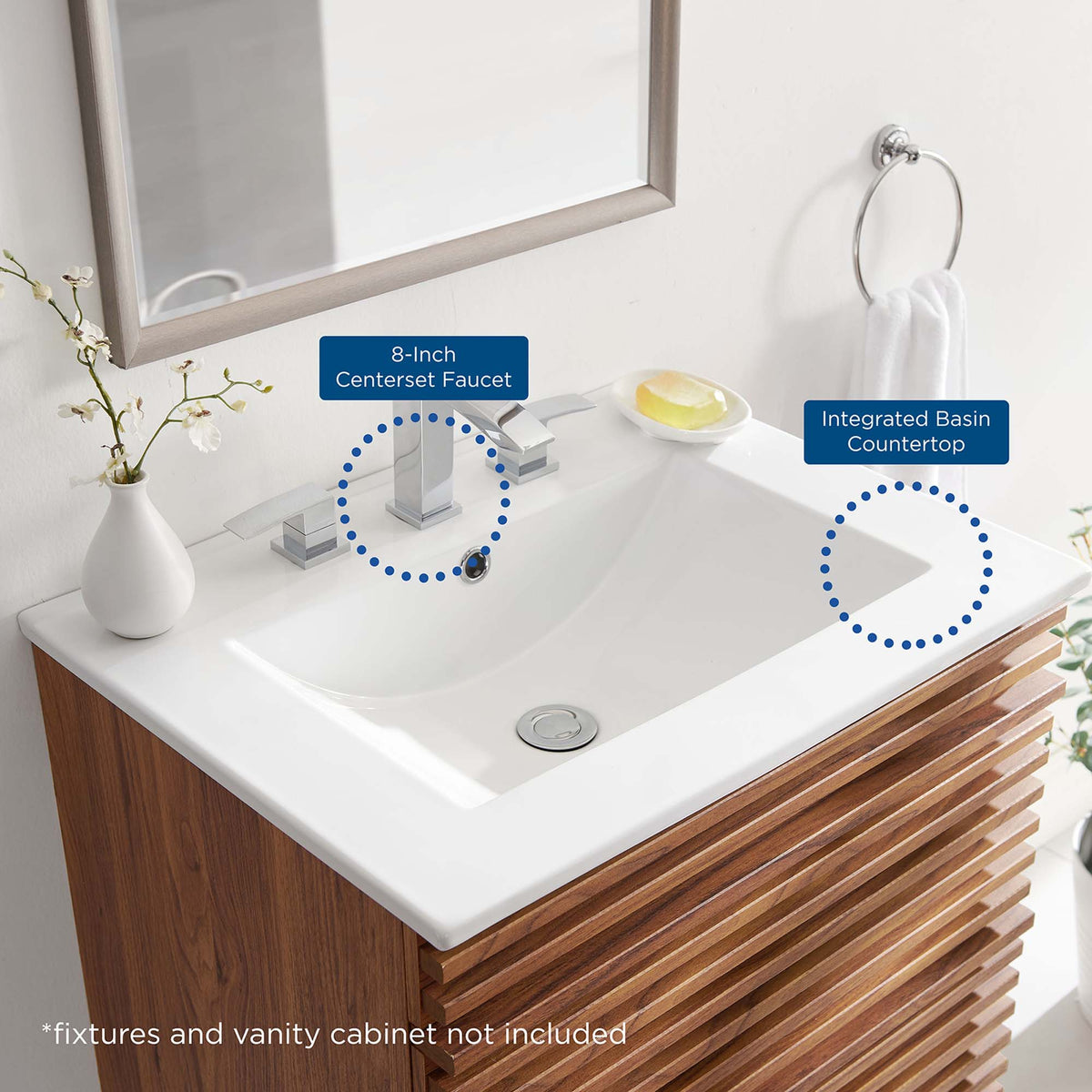 Cayman 24" Bathroom Sink - White