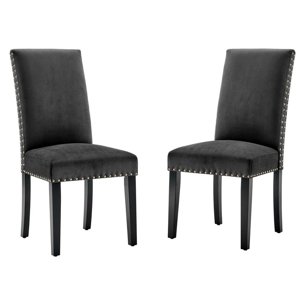 Parcel Performance Velvet Dining Side Chairs Set of 2 - Charcoal