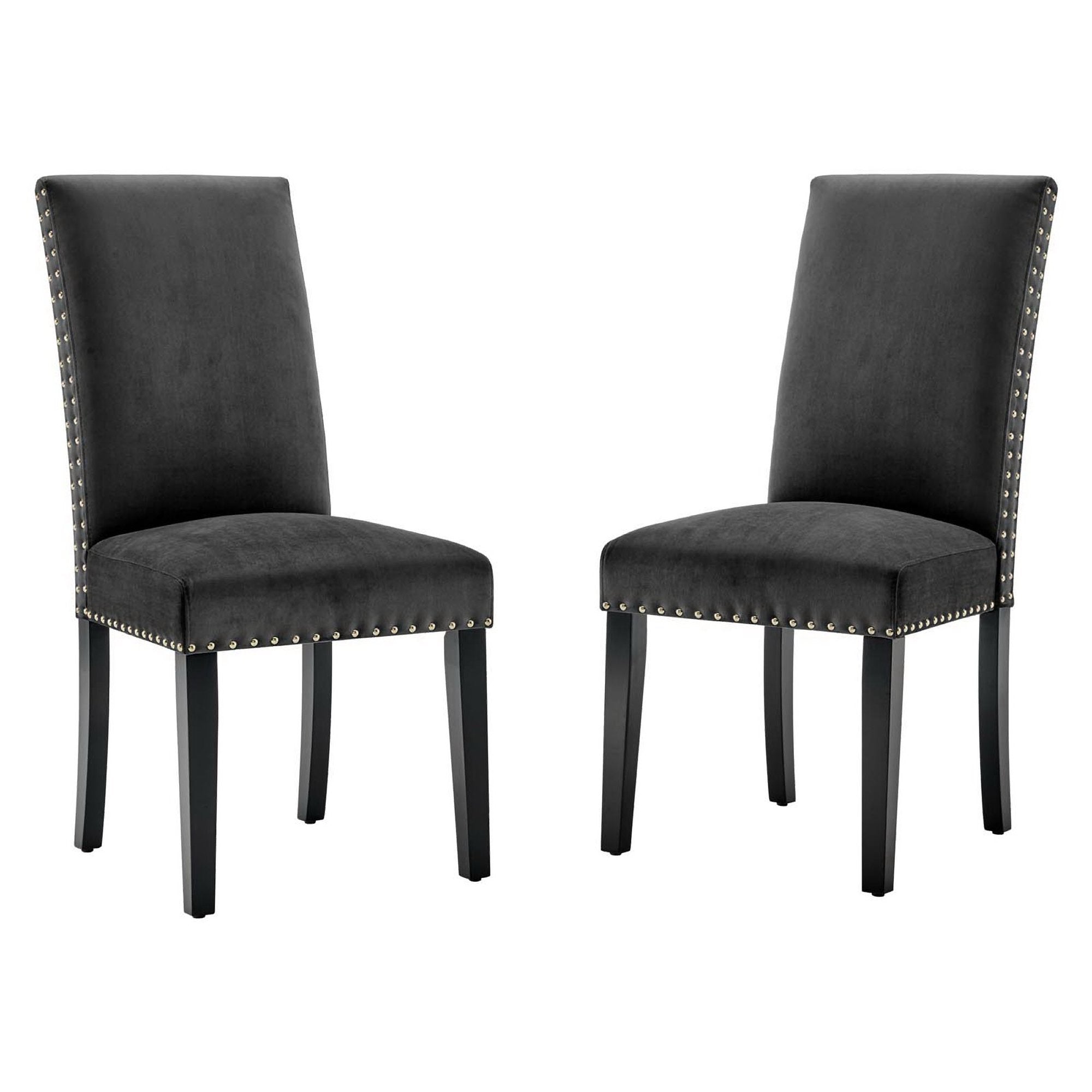 Parcel Performance Velvet Dining Side Chairs Set of 2 - Charcoal