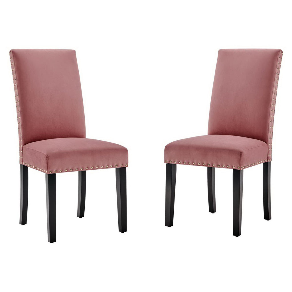 Parcel Performance Velvet Dining Side Chairs Set of 2 - Dusty Rose