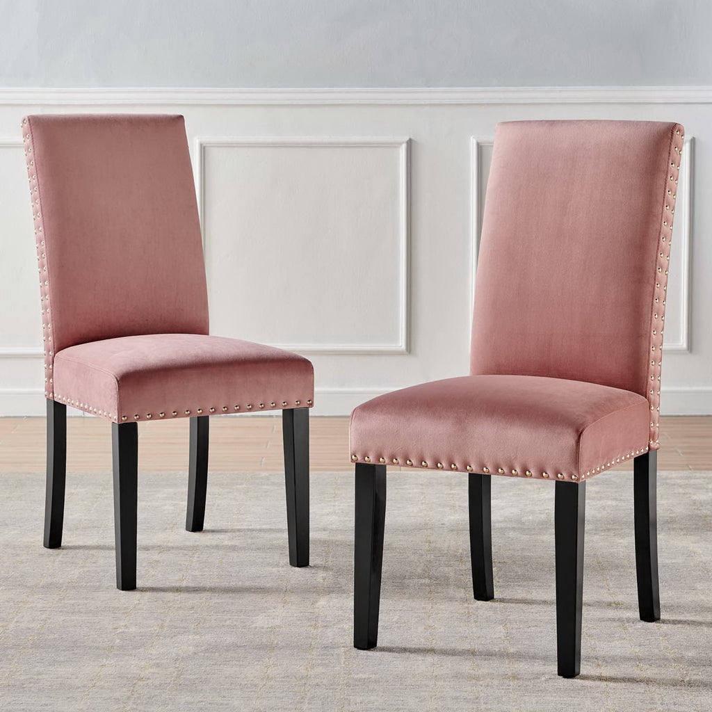 Parcel Performance Velvet Dining Side Chairs Set of 2 - Dusty Rose