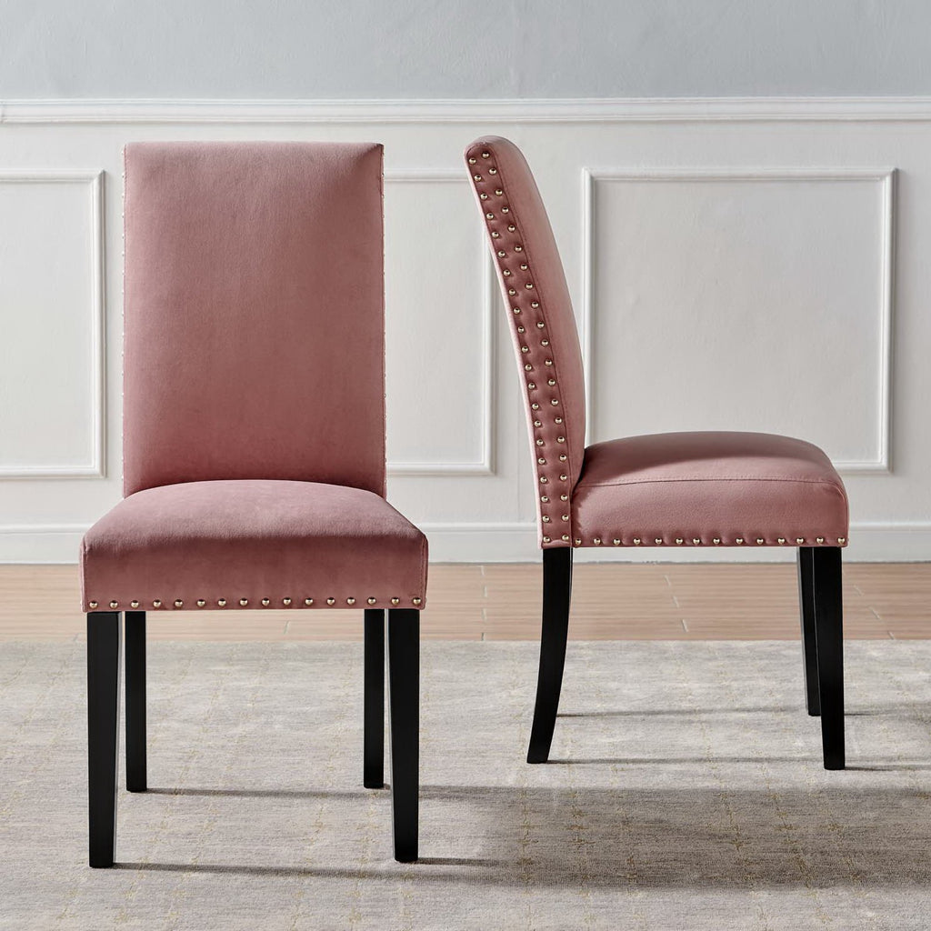 Parcel Performance Velvet Dining Side Chairs Set of 2 - Dusty Rose