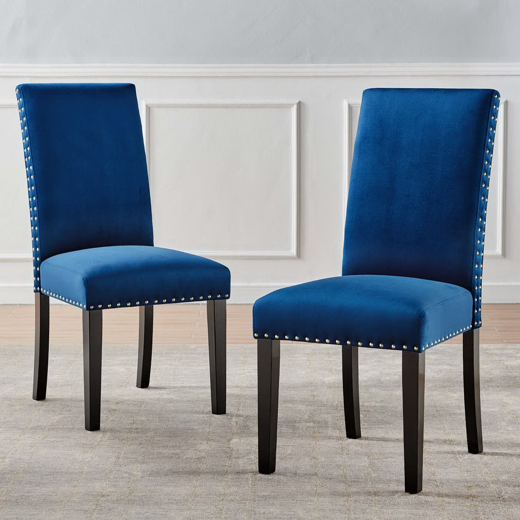 Parcel Performance Velvet Dining Side Chairs Set of 2 - Navy