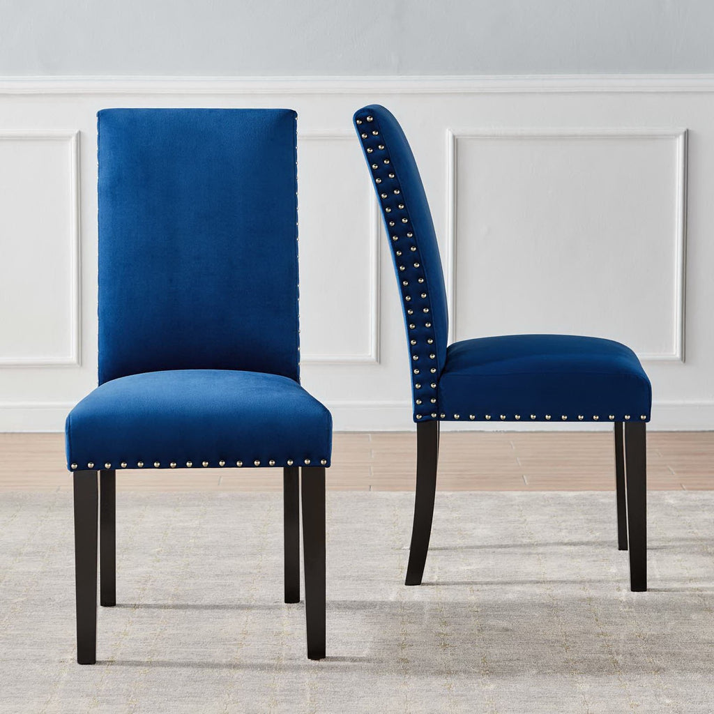 Parcel Performance Velvet Dining Side Chairs Set of 2 - Navy