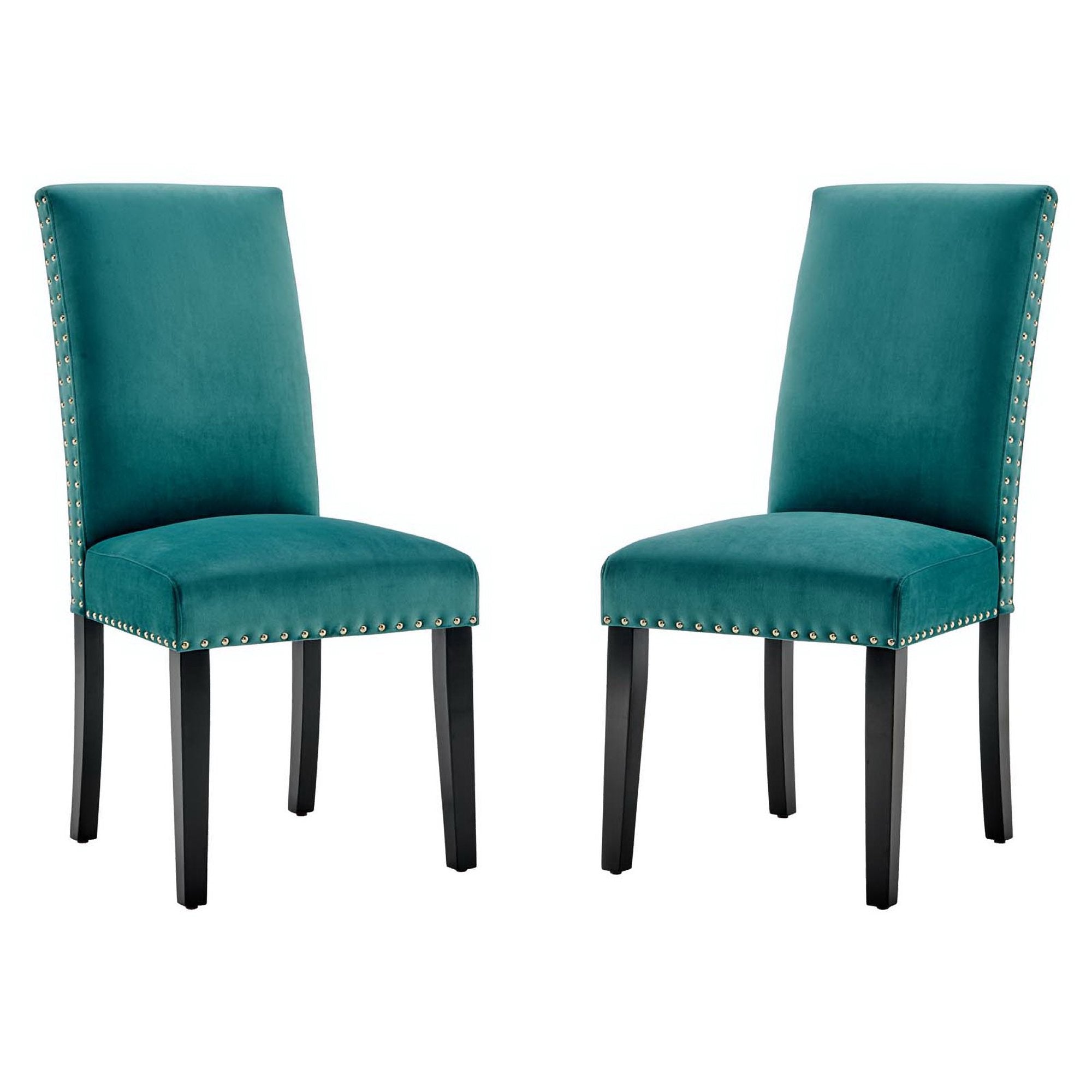 Parcel Performance Velvet Dining Side Chairs Set of 2 - Teal