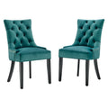 Regent Tufted Performance Velvet Dining Side Chairs Set of 2 - Teal