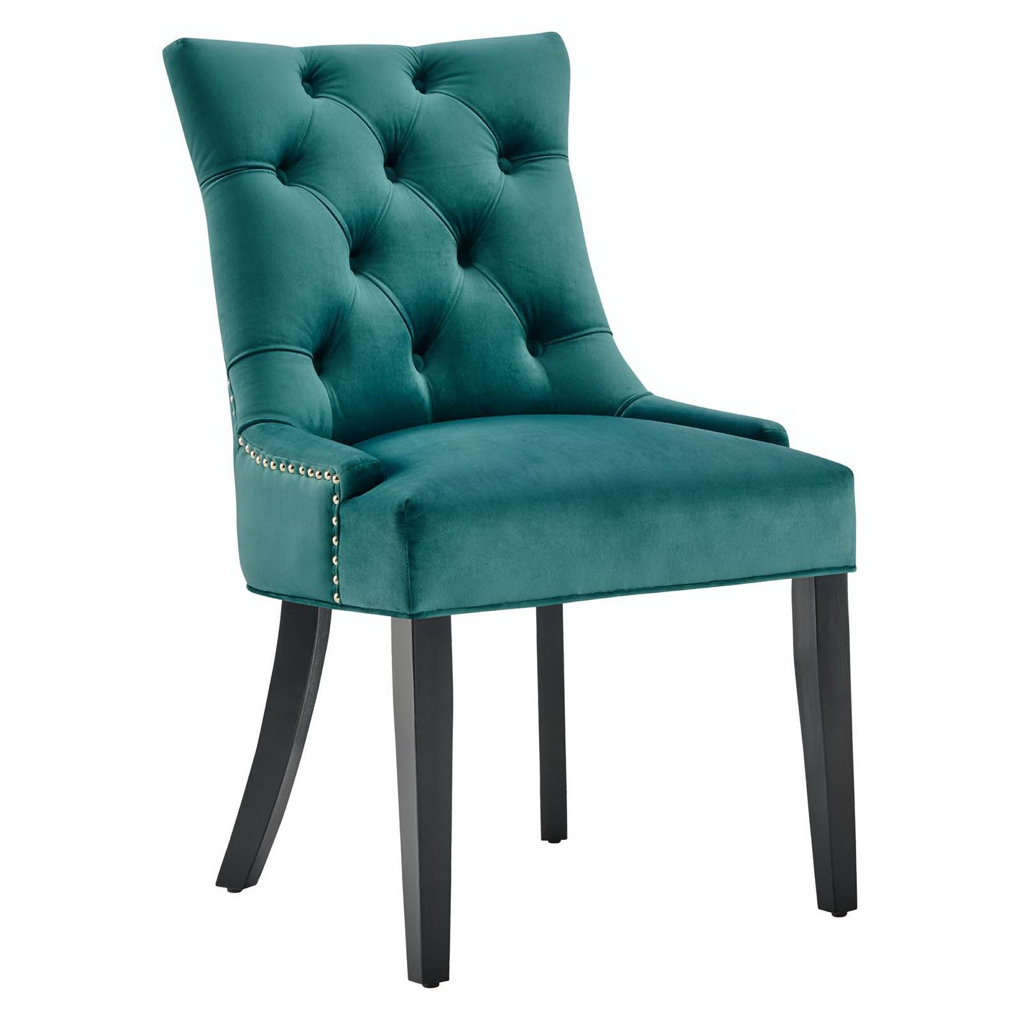 Regent Tufted Performance Velvet Dining Side Chairs Set of 2 - Teal