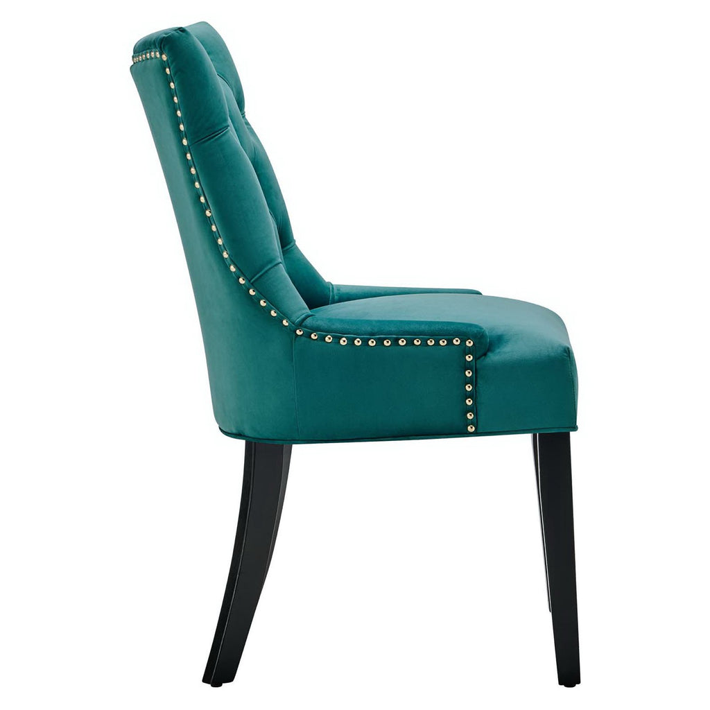 Regent Tufted Performance Velvet Dining Side Chairs Set of 2 - Teal