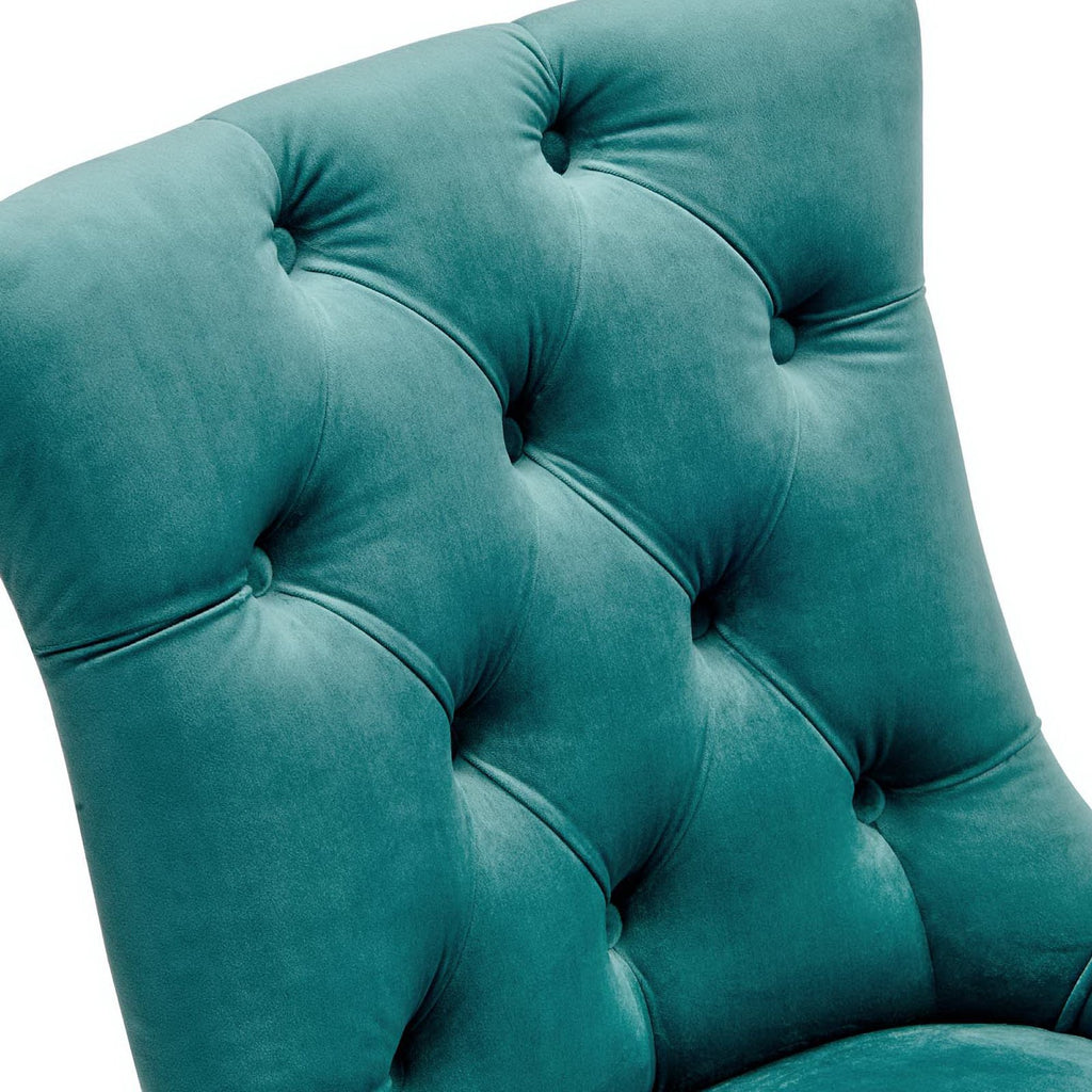 Regent Tufted Performance Velvet Dining Side Chairs Set of 2 - Teal