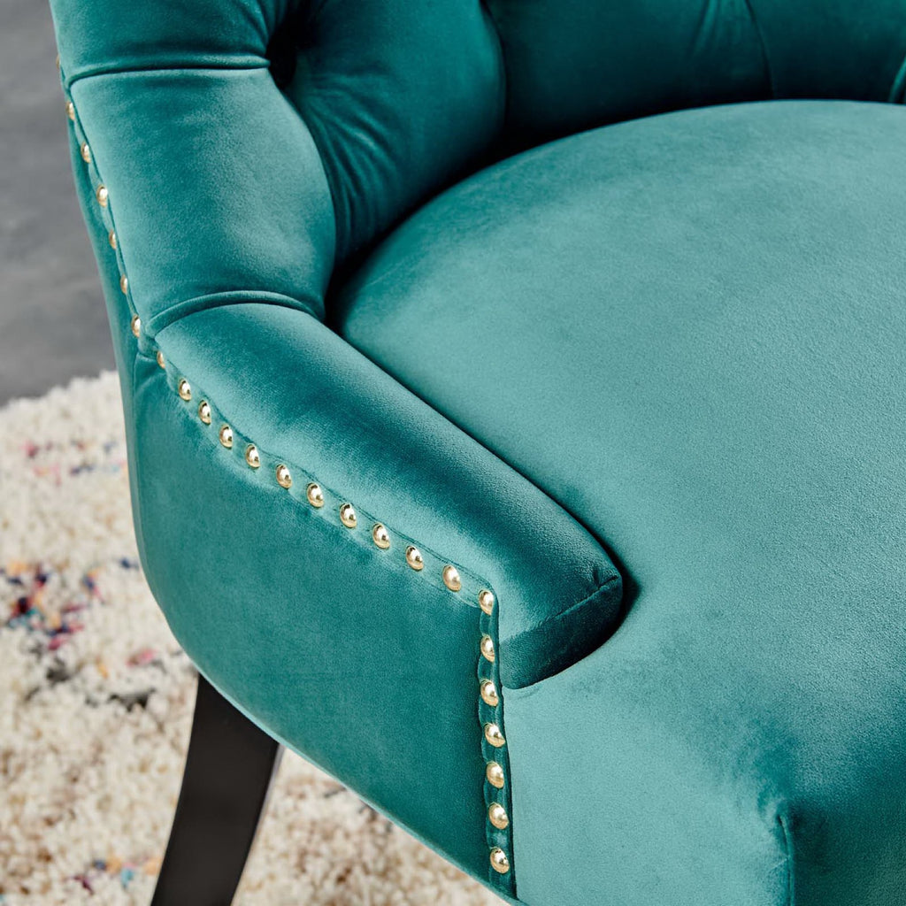 Regent Tufted Performance Velvet Dining Side Chairs Set of 2 - Teal