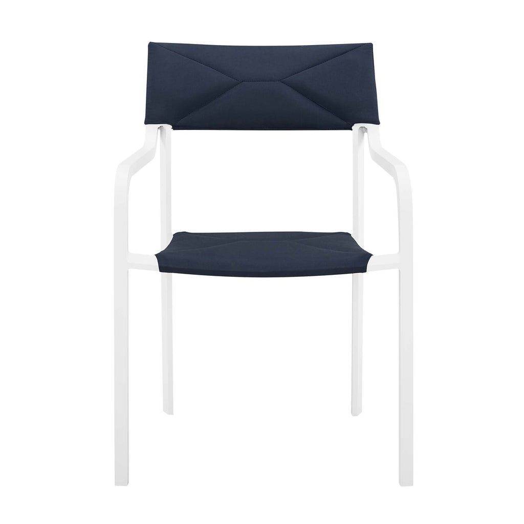 Raleigh 5 Piece Outdoor Patio Aluminum Dining Set - White Navy